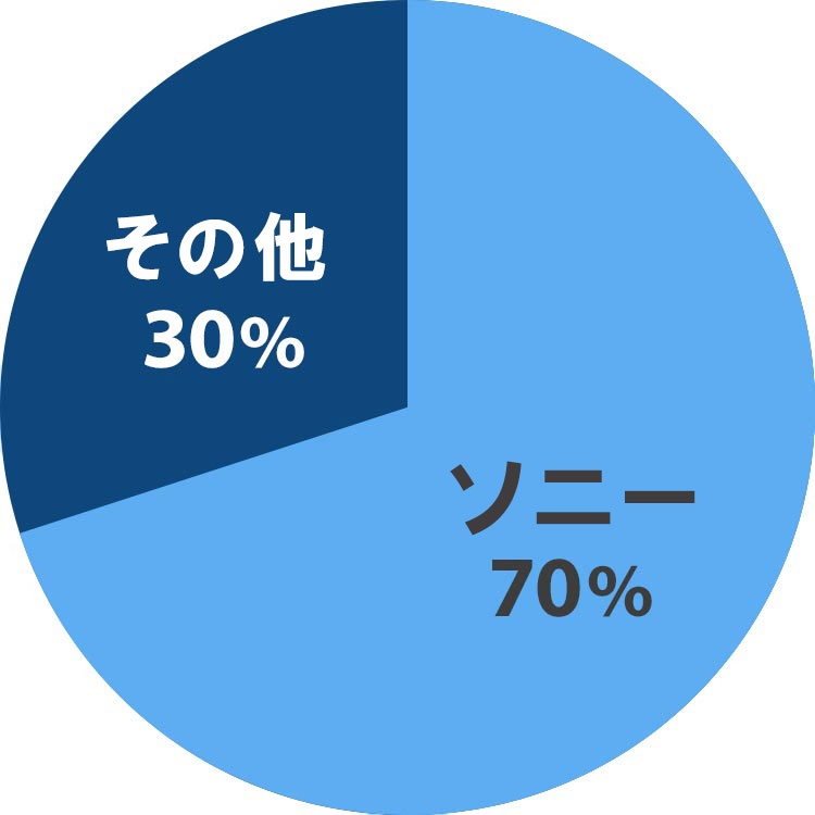 円グラフ:SONY70% その他30%